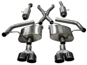 Jeep Grand Cherokee TrackHawk Performance Exhaust - Dual Rear Exit - CORSA Performance - Cat Back Sport with Reflective Sound Cancellation Technology - Black - `18-`21